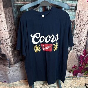 M & O‎ Gold Coors Banquet navy blue T-shirt NWOT, size XL